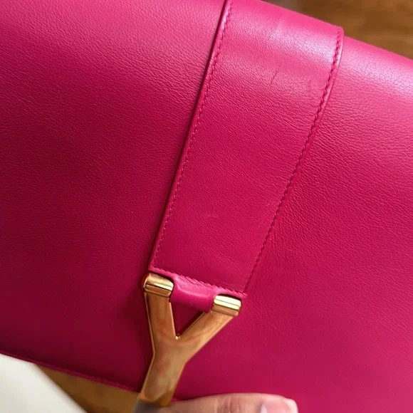 Saint Laurent Classic Y Hot Pink Leather Crossbody Bag - Picture 15 of 15